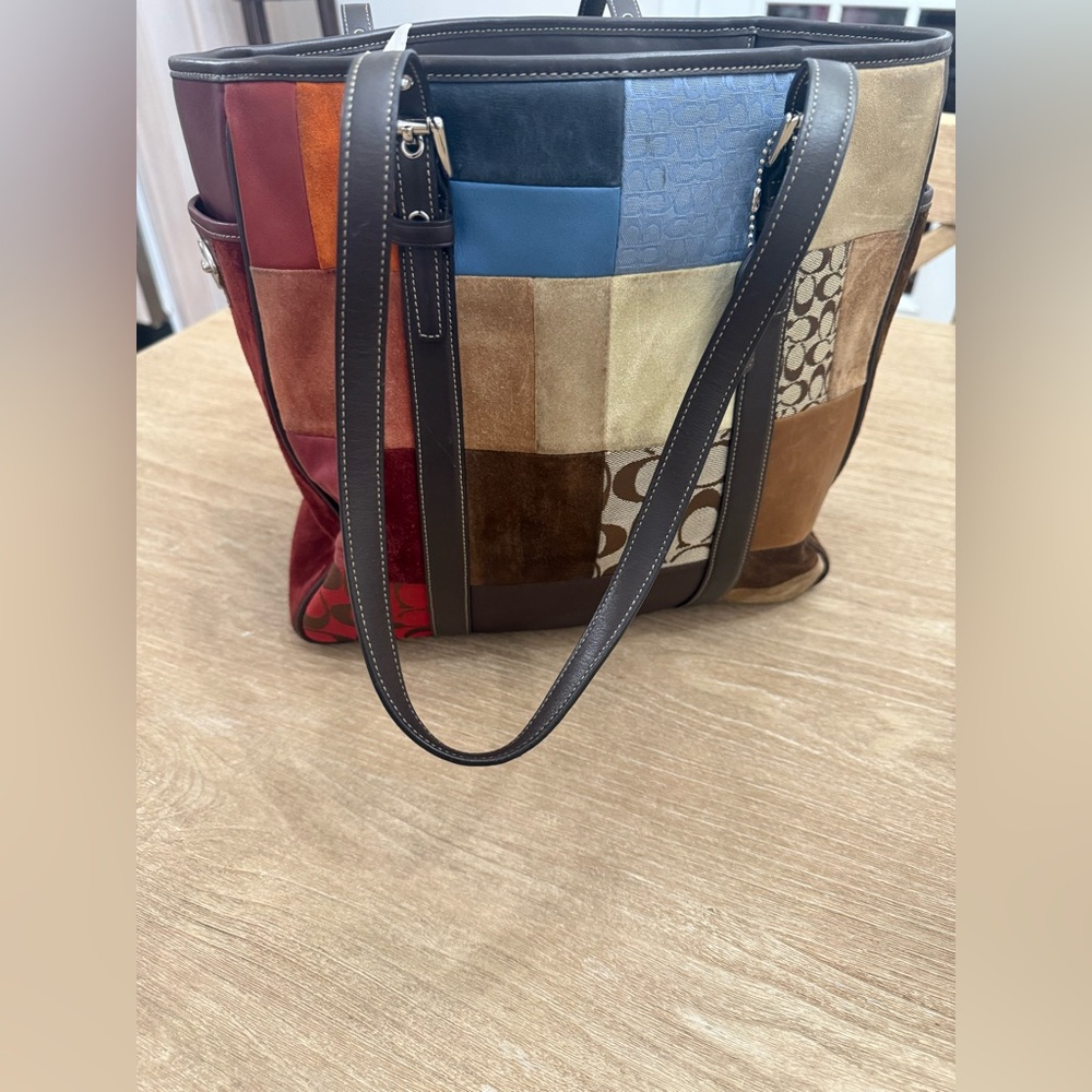 Coach Holiday Patchwork leather/suede tote - Picture 2 of 14
